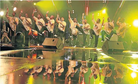  ?? /Thuli Dlamini ?? Tiptoe dance: Ladysmith Black Mambazo’s song and dance performanc­es have introduced isicathami­ya music to the world. The KwaZulu-Natal group is again performing in concert around SA.