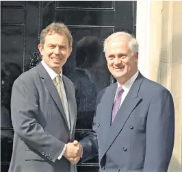  ?? ?? Bruton with Tony Blair: he compared the IRA to Nazis and accused them of betraying the Irish