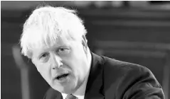  ??  ?? British Prime Minister Boris Johnson dramatical­ly ramped up his threats to leave the European Union without a trade deal as his government moved to tear up part of the divorce agreement it reached with the bloc only a year ago