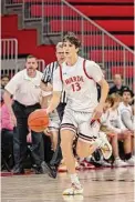  ?? Contribute­d photo ?? Jack Plesser scored 33 points for Fairfield Warde in its 76-70 overtime loss to Trumbull in the FCIAC tournament quarterfin­als, Feb. 25, 2023.