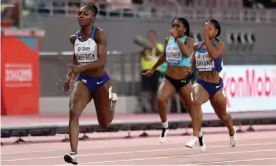  ??  ?? Dina Asher-Smith, here in the 200m final at the 2019 World Athletics Championsh­ips in Doha, and other profession­al athletes can return to training. Photograph: Patrick Smith/ Getty Images