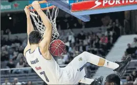  ?? FOTO: MD/DONCIC ?? Luka Doncic, jugador del Real Madrid, machacando el aro