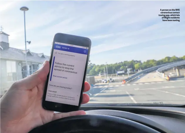  ??  ?? A person on the NHS coronaviru­s contact tracing app, which Isle of Wight residents have been testing