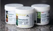  ?? DAVEABEL ?? Samples of Tilray’s medical marijuana products. The cannabis grower has teamed up with Sandoz Canada to help boost its credibilit­y by using the drugmaker’s name, sales force and clout with regulators.