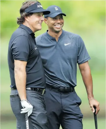  ?? SAM GREENWOOD/GETTY IMAGES ?? ESPN is reporting the much-ballyhooed, big-money showdown between golfers Phil Mickelson and Tiger Woods will be held during the U.S. Thanksgivi­ng weekend in late November at the Shadow Creek Golf Club in Las Vegas. The amount hasn’t been set, but...