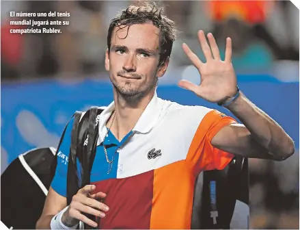  ?? FOTO: AFP ?? El número uno del tenis mundial jugará ante su compatriot­a Rublev.