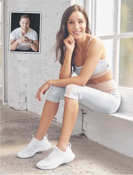  ??  ?? Kayla Itsines is the face of Sweat and her former partner Tobi Pearce (inset) works behind the scenes.