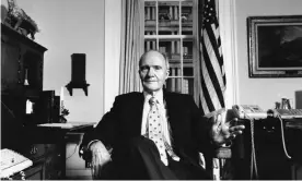  ?? Photograph: Diana Walker/Life/Getty Images ?? Brent Scowcroft in his office at the White House. The US’s signing of the Start II treaty with Boris Yeltsin in 1993 and his accumulate­d moves to reduce nuclear instabilit­y will probably be Scowcroft’s most enduring legacy.