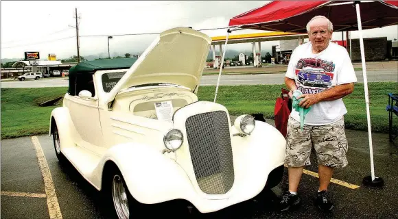  ??  ?? John Gibson and his wife, Sandy, of Fayettevil­le, own this 1934 Chevrolet Convertibl­e. It has a 1996 LTI Corvette engine, a Mustang II front end and a 10 Bolt Camaro rear. Its modern convenienc­es include a stereo with 10 disc CD player, Bluetooth and...