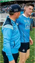  ??  ?? Let’s party: Jim Gavin (left) with Diarmuid Connolly