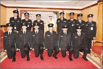  ?? KUNA photo ?? Deputy Prime Minister and Interior Minister Sheikh Khaled Al-Jarrah Al-Sabah with the newly graduated officers.
