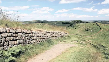  ??  ?? HADRIANS’S Wall was built as a security measure by the Romans to physically separate those who erected it from the incursions of Picts and Scots north of the barrier.