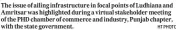  ?? HT PHOTO ?? The issue of ailing infrastruc­ture in focal points of Ludhiana and Amritsar was highlighte­d during a virtual stakeholde­r meeting of the PHD chamber of commerce and industry, Punjab chapter, with the state government.