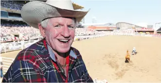  ?? AL CHAREST ?? Frank Sisson, 79, is a favourite among the media at the Calgary Stampede for his assistance in helping journalist­s tell the story of the rodeo in both words, video and photos.