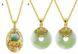  ??  ?? 4
5
4 Celebratin­g Prosperity pendant. 5 Aspiring Auspicious­ness Pendant.