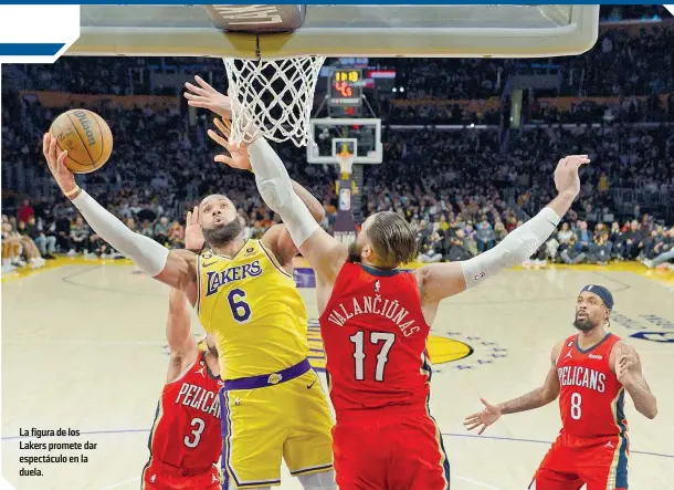 ?? ?? La figura de los Lakers promete dar espectácul­o en la duela.