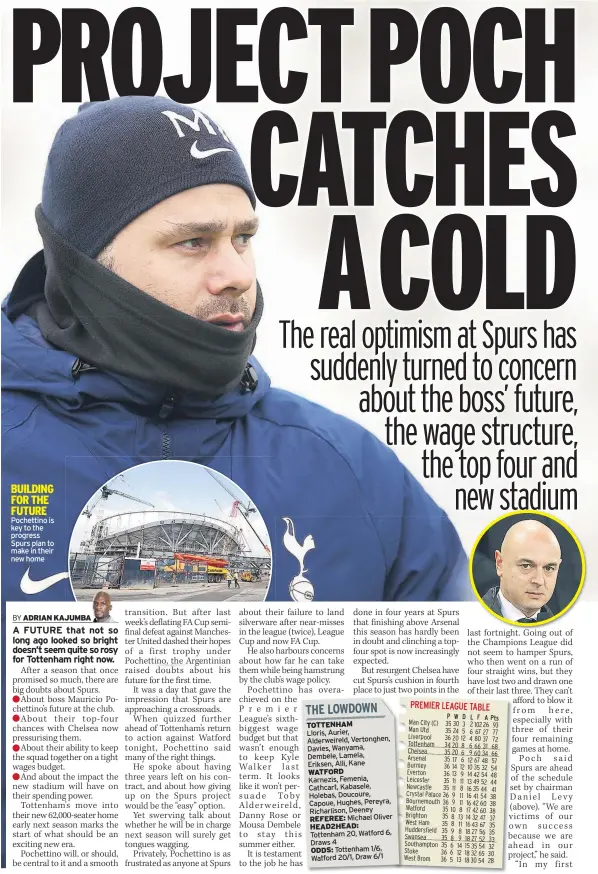  ??  ?? BUILDING FOR THE FUTURE Pochettino is key to the progress Spurs plan to make in their new home