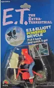  ??  ?? ▲ State of the art in 1982, E.T.’s powered bicycle. Just how, we are not told, likewise the scale, but too good to miss.