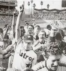  ?? Associated Press file ?? In 1980, Joe Niekro, left, gave the Astros their first playoff berth by beating the Dodgers in a tiebreaker game.