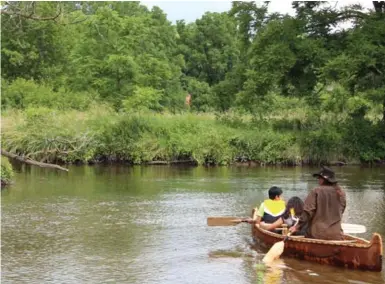  ?? ECOSOURCE ?? One workshop offered to youth through the Travelling the Credit program focused on building birchbark canoes.