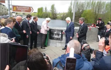  ??  ?? The bridge in the centre of Fermoy town was named as Kent Bridge this year. Details of Thomas Kent and, indeed, the Kent family will feature strongly in an upcoming publicatio­n by Cork County Council.