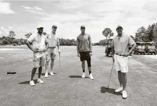  ??  ?? Tiger Woods, from left, and Peyton Manning will face Tom Brady and Phil Mickelson in “The Match: Champions for Charity” to raise at least $10 million for COVID-19 relief Sunday.