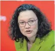  ?? FOTO: DPA ?? SPD- Chefin Andrea Nahles.