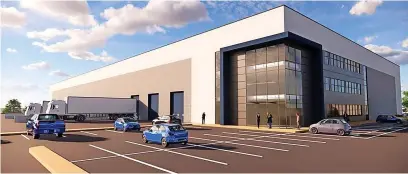  ?? ?? ● A CGI image showing how new warehouse at Birch Business Park could look.