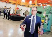  ?? [PHOTO BY NATE BILLINGS, THE OKLAHOMAN] ?? Reno Campus Director Tim Perdue talks about the welding shop and programs offered in the new Industrial Technology building Monday at Francis Tuttle Technology Center, 7301 W Reno Ave.