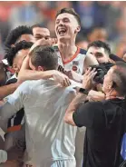  ?? SHANNA LOCKWOOD/USA TODAY SPORTS ?? Guard Kyle Guy celebrates Saturday after Virginia defeated Auburn in their Final Four game.