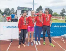  ?? FOTO: PR ?? Die Jugend-B-Athleten (v.l.): Helene Deppler, Nina Sophie Kleiner, Sarah Müller und Mike Mayer.