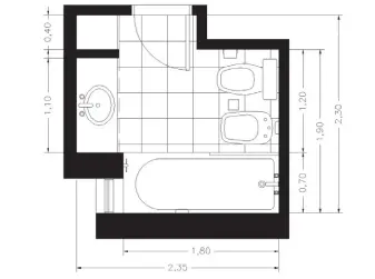  ??  ?? MODELO. El baño que se cotiza en la sección Cifras tiene 4,6 m2.