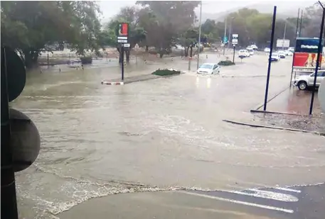  ?? Picture: FACEBOOK ?? WELCOME RELIEF: Rainfall in Robertson has caused some flooding. Residents in the Western Cape have, however, been asked to continue to use as little water as possible.