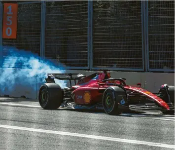  ?? Foto: Glenn Dunbar, imago ?? Ein Motorschad­en sorgte am Sonntag für den nächsten Ausfall von Charles Leclerc. Die technische­n Schwierigk­eiten an seinem Ferrari sind ein großes Problem im Kampf um den WM‰Titel.