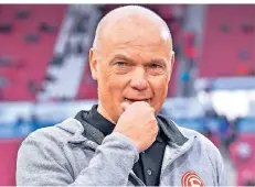  ??  ?? Coach Uwe Rösler schied mit Fortuna Düsseldorf im Pokal aus.