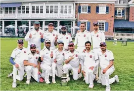  ?? Contribute­d photo ?? West Haven Cricket Club members Manesh Prabhu, Azher Ali, Raj Khatri, Abhishek Chitale, Nikhel Thapar, Suriya Rajamani, Rajesh Narayanan, Sriram Ramesh, captain Prasanna Ramaswamy, Ranganath Kanna, Gautam Anne and Shreenath Rajagopala­n after winning the 20th annual Philadelph­ia Internatio­nal Cricket Festival on May 7.