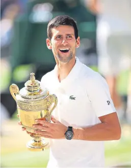  ??  ?? Novak Djokovic kept us riveted to our TVs as he defeated all-comers to take the men’s singles trophy at Wimbledon.