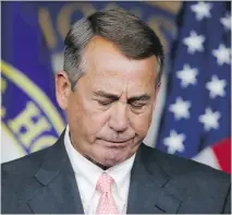  ?? STEVE HELBER/THE ASSOCIATED PRESS ?? House Speaker John Boehner of Ohio announced he would resign from Congress at the end of October, amid hardline conservati­ve opposition.