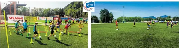  ?? BILDER: SN/NMC (2) ?? Die beliebte „Soccer Academy“findet im Sommer wieder auf der Fußballanl­age des FC Hallein statt.