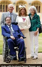  ?? ?? Kate with husband Derek Draper and her parents Gordon and Marilyn, after receiving an MBE in June 2023