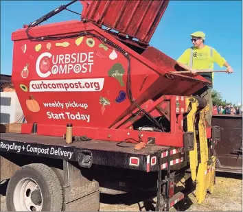  ?? Nick Skeadas / Contribute­d photo ?? Curbside Compost, based in Ridgefield, offers its customers a way to compost food scraps without mess.