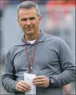  ?? Associated Press ?? Coach Urban Meyer is on paid leave at Ohio State for a university inquiry.
