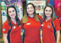  ?? 25_c42funbox0­5 ?? Argyll and Bute leisure staff who helped at the Victoria Hall: Lauren McKellar, Caitlin Campbell and Eilidh Anderson.