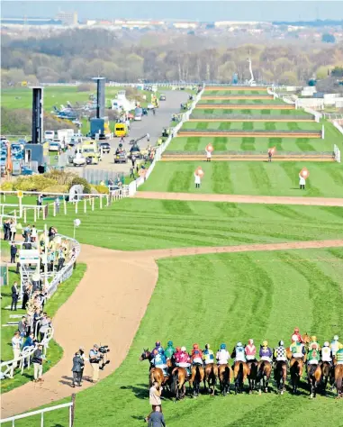  ??  ?? Ready for the off: The view from the start at Aintree last year and (left) Grand National hope Walk In The Mill