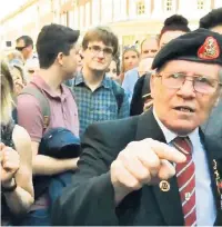  ??  ?? BBC cameraman Giles Wooltorton, top, and Laura Kuenssberg make calls after he was run over by Jeremy Corbyn’s car, left. Right, veteran Rob Gray in York