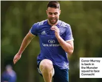  ??  ?? Conor Murray is back in the Munster squad to face Connacht