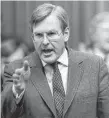  ??  ?? Michael Wilson speaks during question period in the House of Commons in 1986.