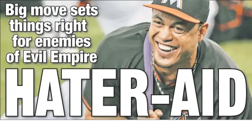  ?? Getty Images ?? LAUGHING MATTER: Giancarlo Stanton and the Yankees will be laughing off opposing fans’ ire next season
