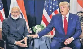  ?? REUTERS ?? Prime Minister Narendra Modi and US President Donald Trump in New York on Tuesday.