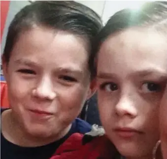  ??  ?? ‘Cheeky chappies’: 14-year-old Elliott Kimmitt, left, and his brother Ellis, 12